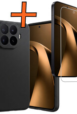 Nomfy Nomfy Xiaomi 17T Pro Hoesje Siliconen Met Screenprotector - Zwart