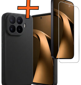 Nomfy Nomfy Xiaomi 17T Pro Hoesje Siliconen Met Screenprotector - Zwart
