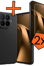Nomfy Nomfy Xiaomi 17T Pro Hoesje Siliconen Met 2x Screenprotector - Zwart