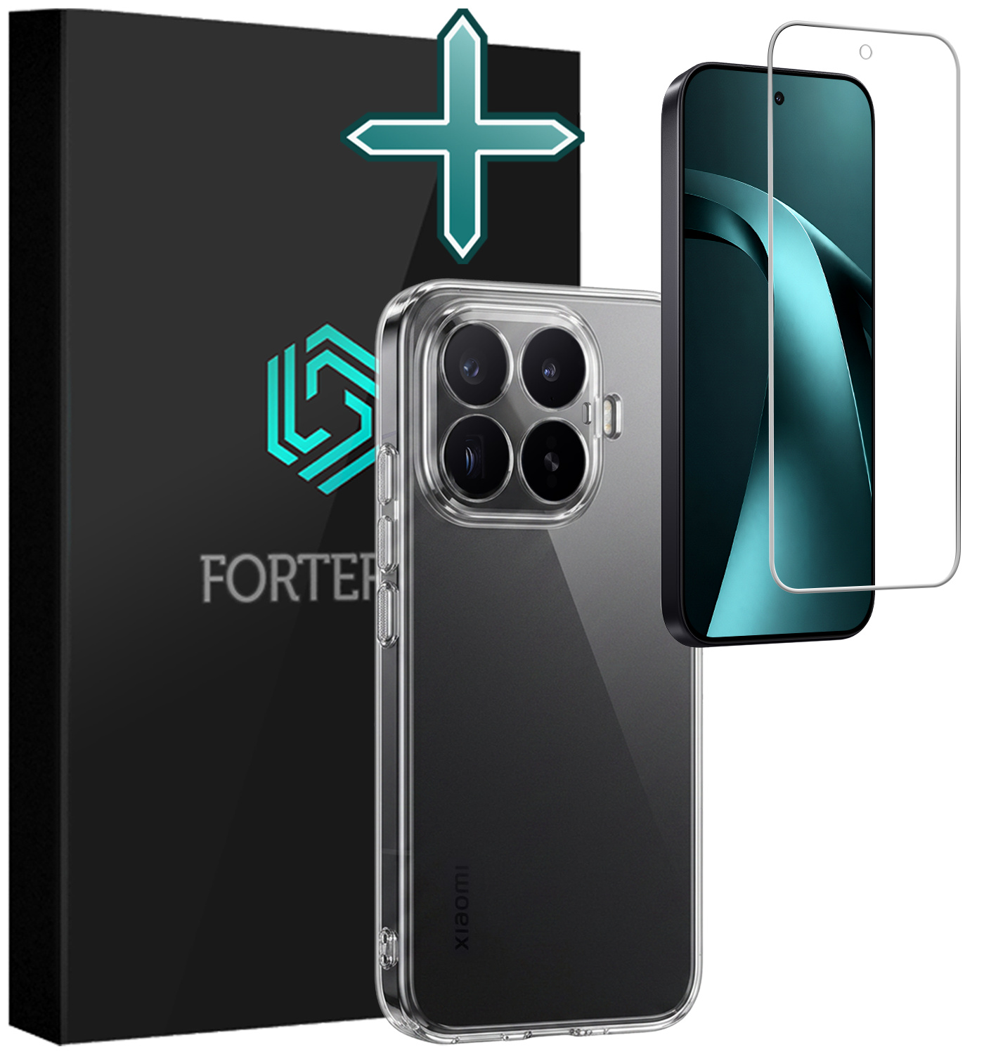 Forterra Forterra Xiaomi 17T Hoesje Siliconen Met Screenprotector - Transparant
