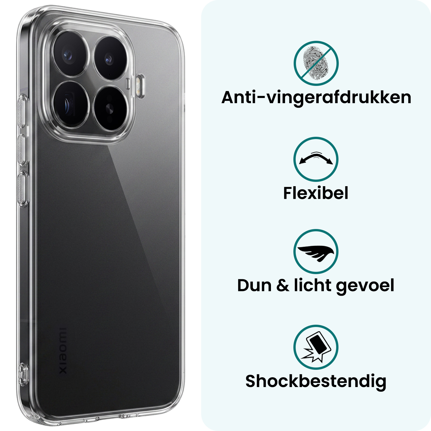 Forterra Forterra Xiaomi 17T Hoesje Siliconen Met Screenprotector - Transparant