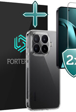 Forterra Forterra Xiaomi 17T Hoesje Siliconen Met 2x Screenprotector - Transparant