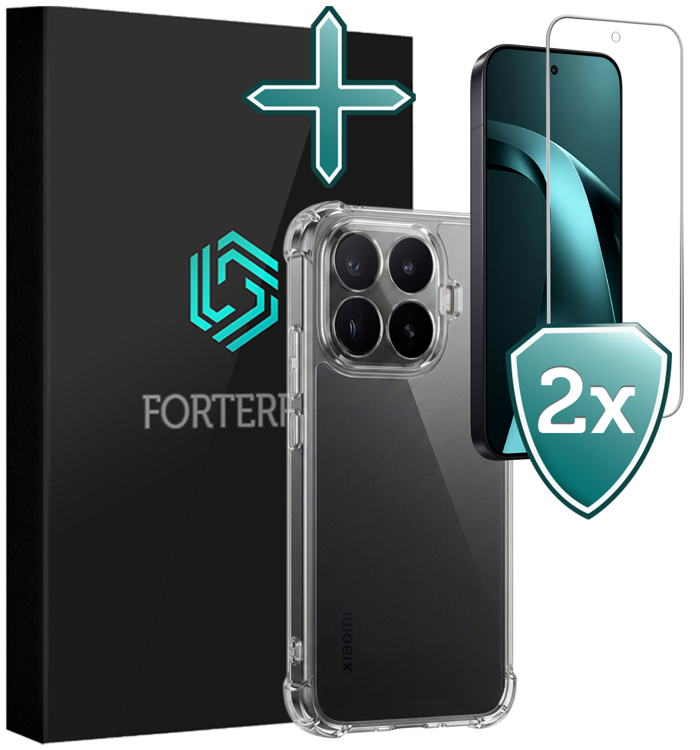 Forterra Forterra Xiaomi 17T Pro Hoesje Shockproof Met 2x Screenprotector
