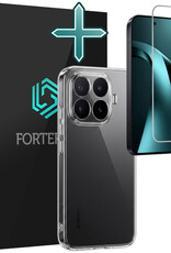 Forterra Forterra Xiaomi 17T Pro Hoesje Siliconen Met Screenprotector - Transparant