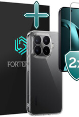 Forterra Forterra Xiaomi 17T Pro Hoesje Siliconen Met 2x Screenprotector - Transparant