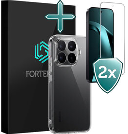 Forterra Forterra Xiaomi 17T Pro Hoesje Siliconen Met 2x Screenprotector - Transparant
