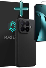 Forterra Forterra Xiaomi 17T Pro Hoesje Siliconen Met Screenprotector - Zwart