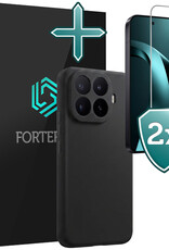 Forterra Forterra Xiaomi 17T Pro Hoesje Siliconen Met 2x Screenprotector - Zwart