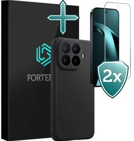 Forterra Forterra Xiaomi 17T Pro Hoesje Siliconen Met 2x Screenprotector - Zwart