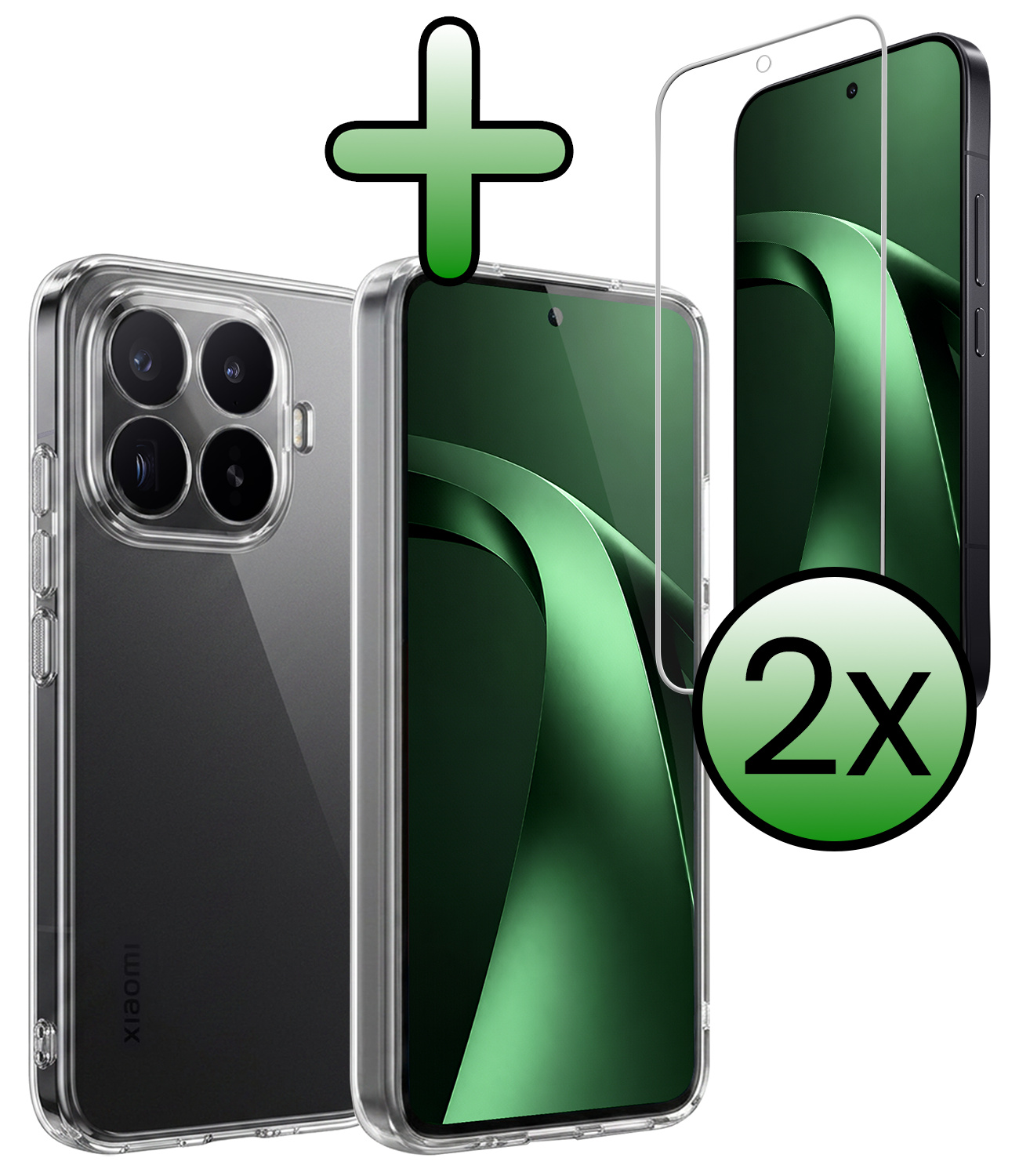 BASEY. BASEY. Xiaomi 17T Pro Hoesje Siliconen Met 2x Screenprotector - Transparant