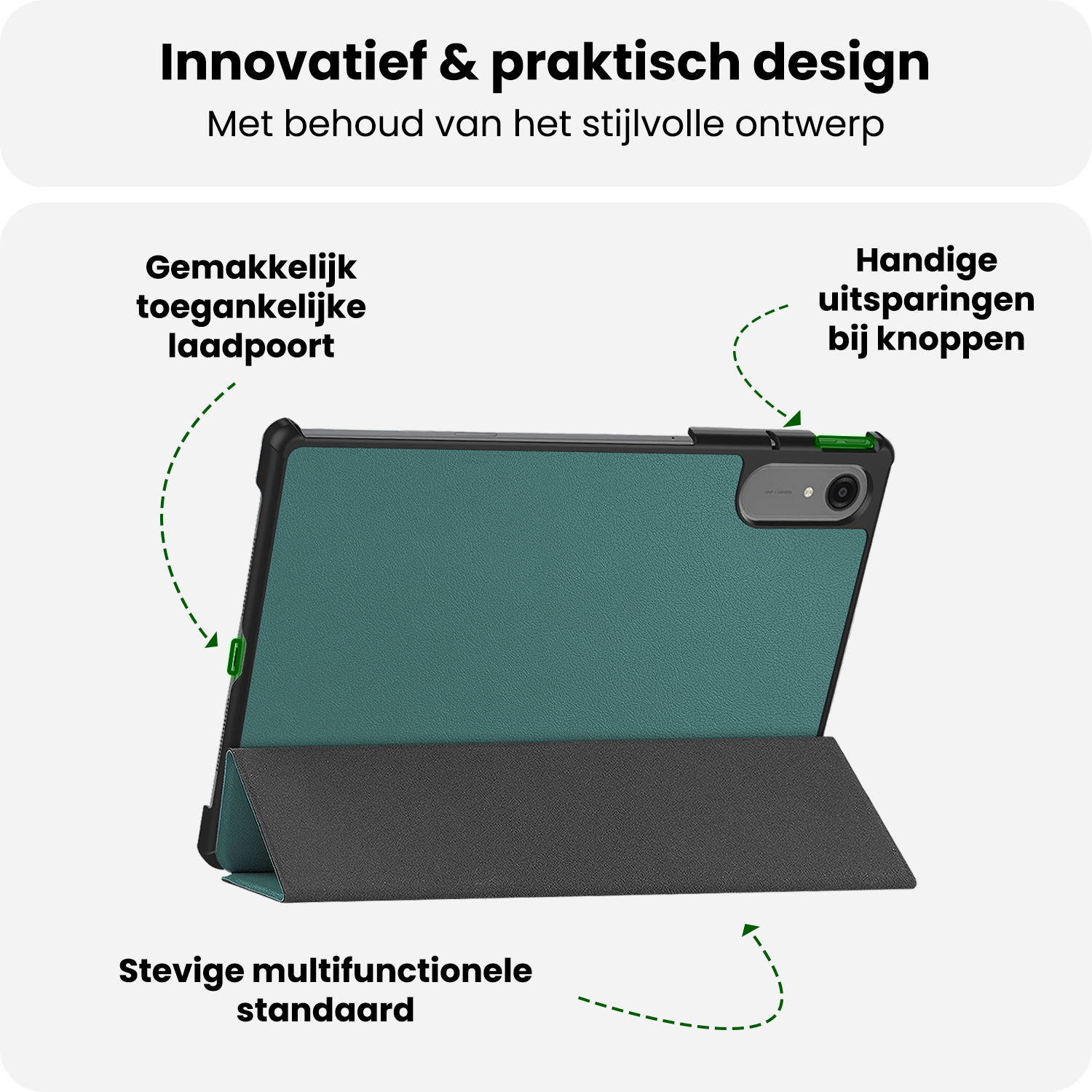 BASEY. BASEY. Lenovo Idea Tab Pro Gen 2 Hoesje - Donkergroen