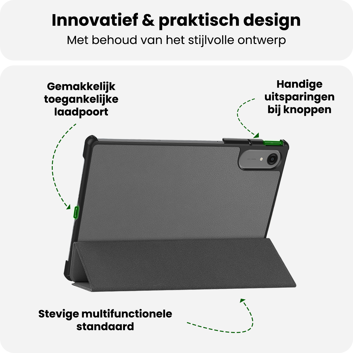 BASEY. BASEY. Lenovo Idea Tab Pro Gen 2 Hoesje - Grijs