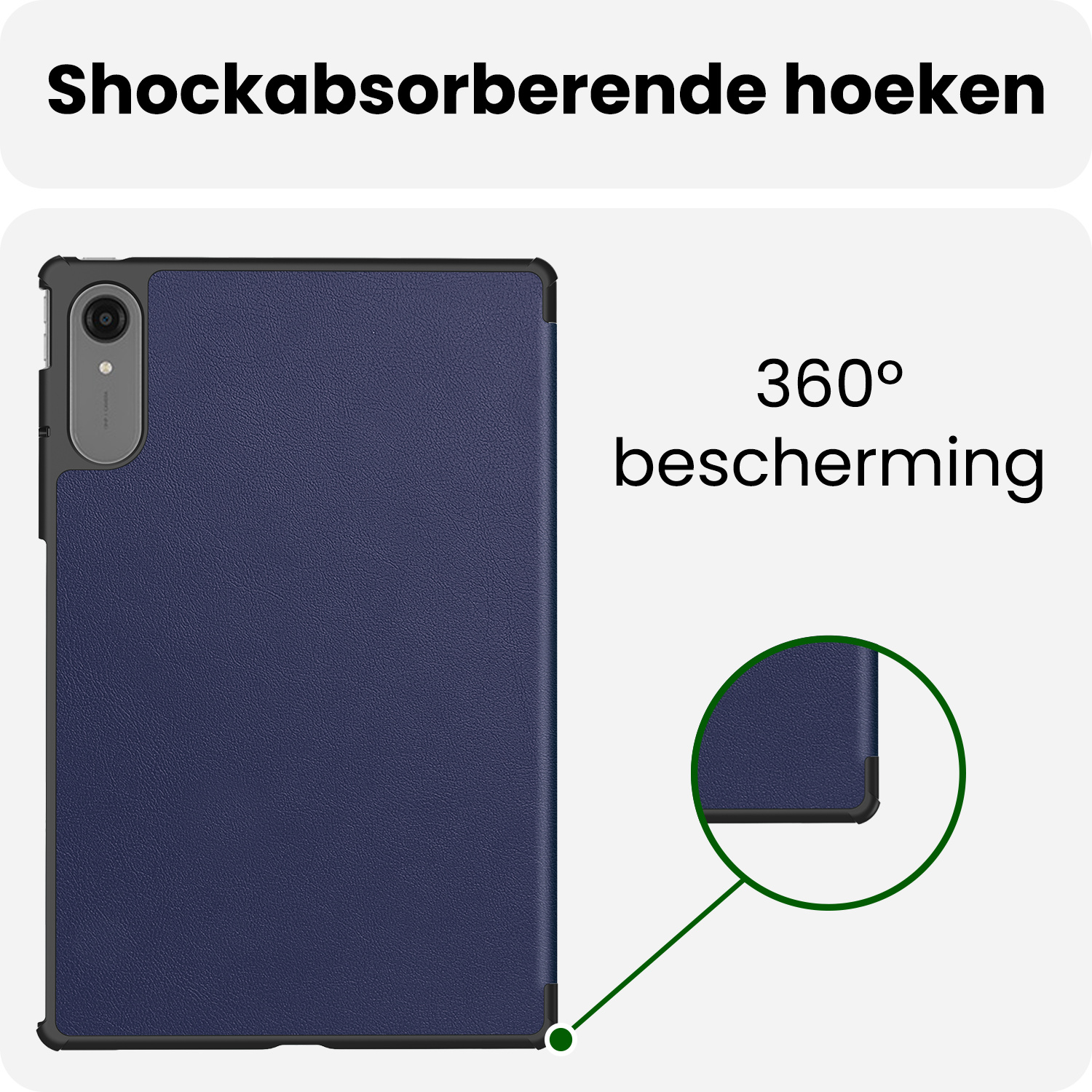 BASEY. BASEY. Lenovo Idea Tab Pro Gen 2 Hoesje Met Screenprotector - Donkerblauw