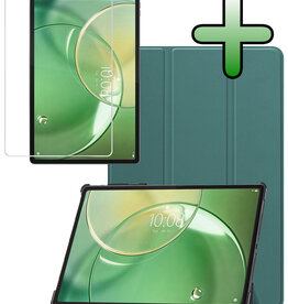 BASEY. BASEY. Lenovo Idea Tab Pro Gen 2 Hoesje Met Screenprotector - Donkergroen