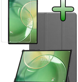 BASEY. BASEY. Lenovo Idea Tab Pro Gen 2 Hoesje Met Screenprotector - Grijs