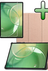 BASEY. BASEY. Lenovo Idea Tab Pro Gen 2 Hoesje Met Screenprotector - Rose Goud