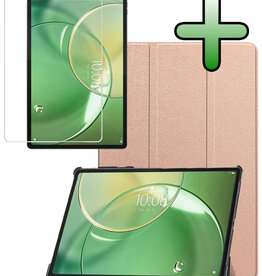 BASEY. BASEY. Lenovo Idea Tab Pro Gen 2 Hoesje Met Screenprotector - Rose Goud