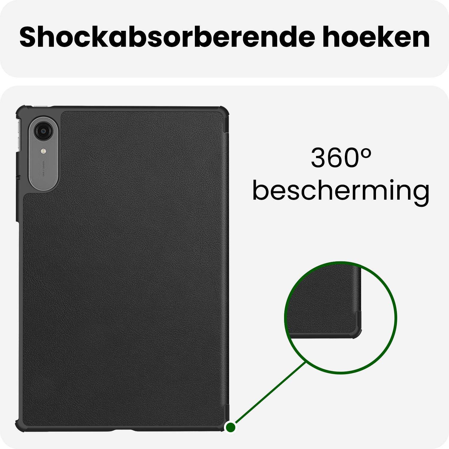 BASEY. BASEY. Lenovo Idea Tab Pro Gen 2 Hoesje Met Screenprotector - Zwart