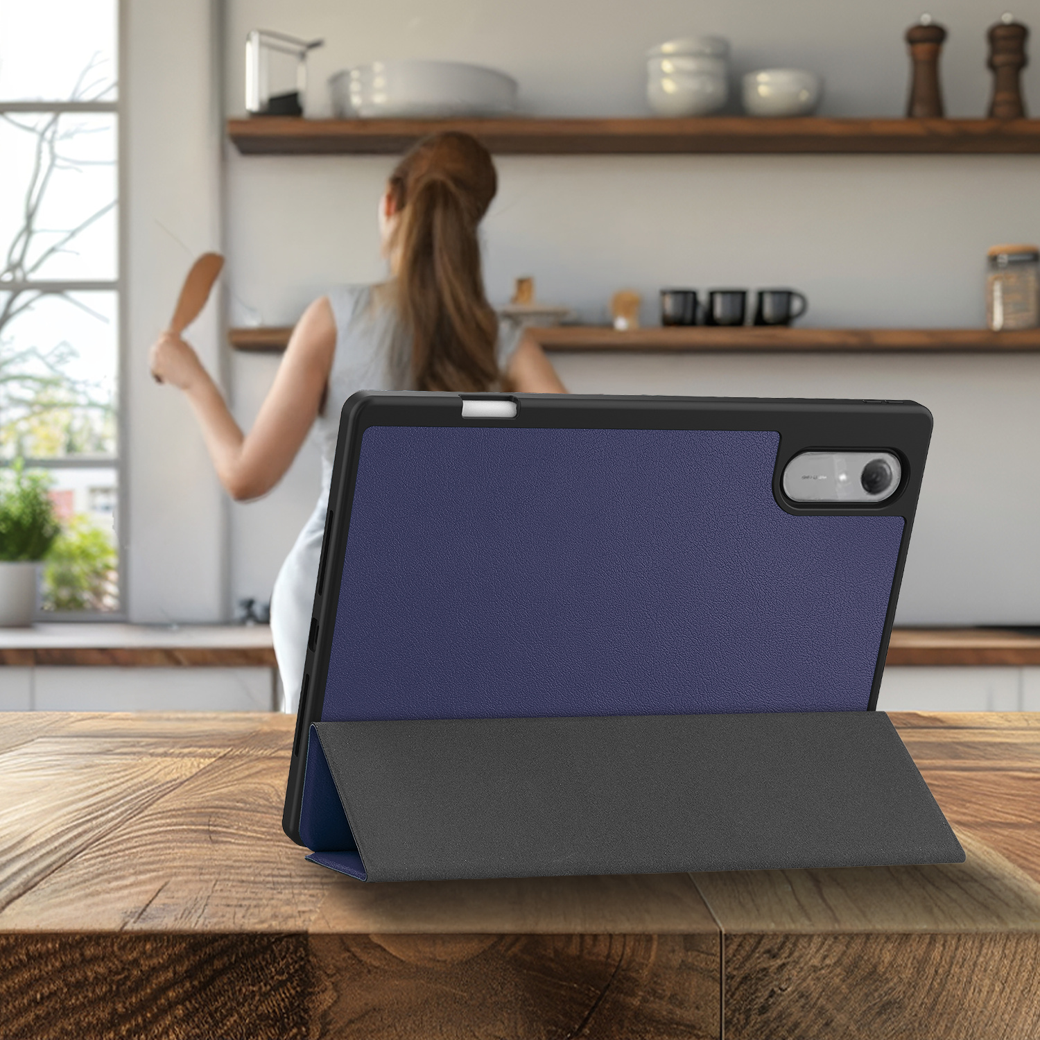 BASEY. BASEY. Lenovo Idea Tab Pro Gen 2 Hoesje Met Uitsparing Lenovo Pen - Donkerblauw