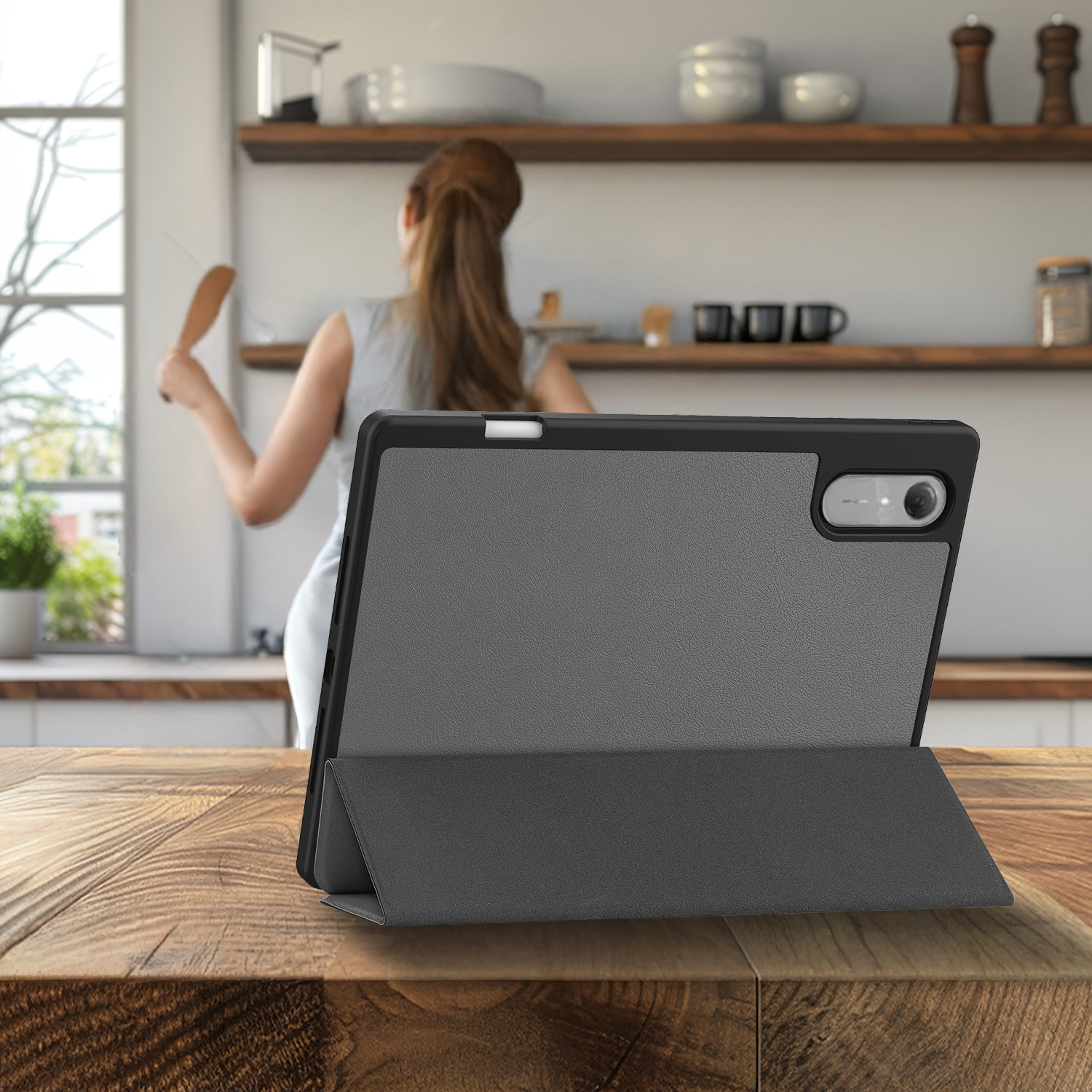 BASEY. BASEY. Lenovo Idea Tab Pro Gen 2 Hoesje Met Uitsparing Lenovo Pen - Grijs