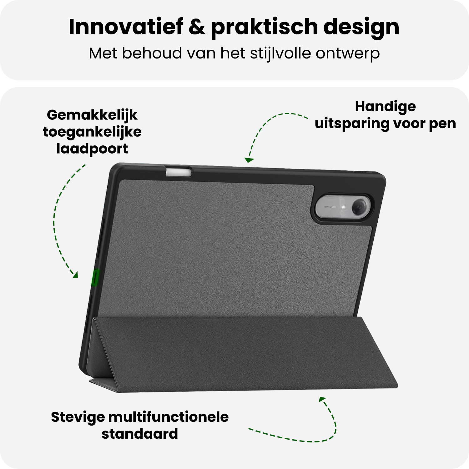 BASEY. BASEY. Lenovo Idea Tab Pro Gen 2 Hoesje Met Uitsparing Lenovo Pen - Grijs