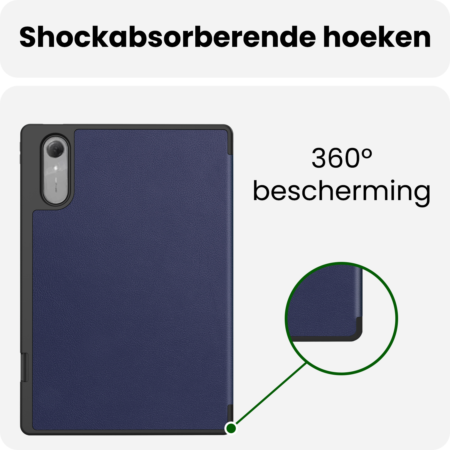 BASEY. BASEY. Lenovo Idea Tab Pro Gen 2 Hoesje Met Uitsparing Lenovo Pen Met Screenprotector - Donkerblauw
