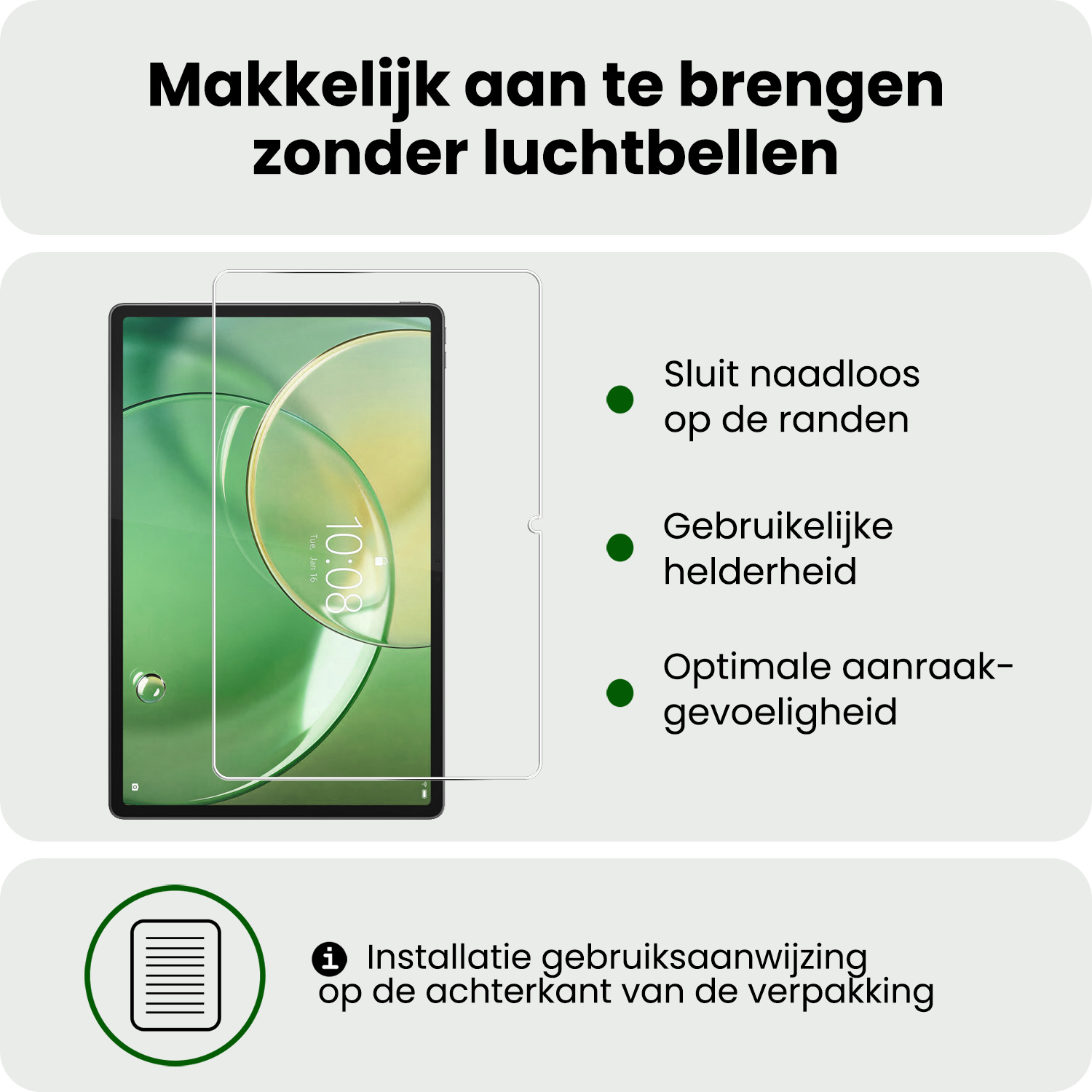 BASEY. BASEY. Lenovo Idea Tab Pro Gen 2 Hoesje Met Uitsparing Lenovo Pen Met Screenprotector - Donkergroen