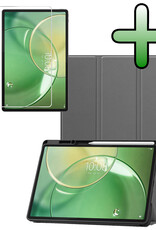 BASEY. BASEY. Lenovo Idea Tab Pro Gen 2 Hoesje Met Uitsparing Lenovo Pen Met Screenprotector - Grijs