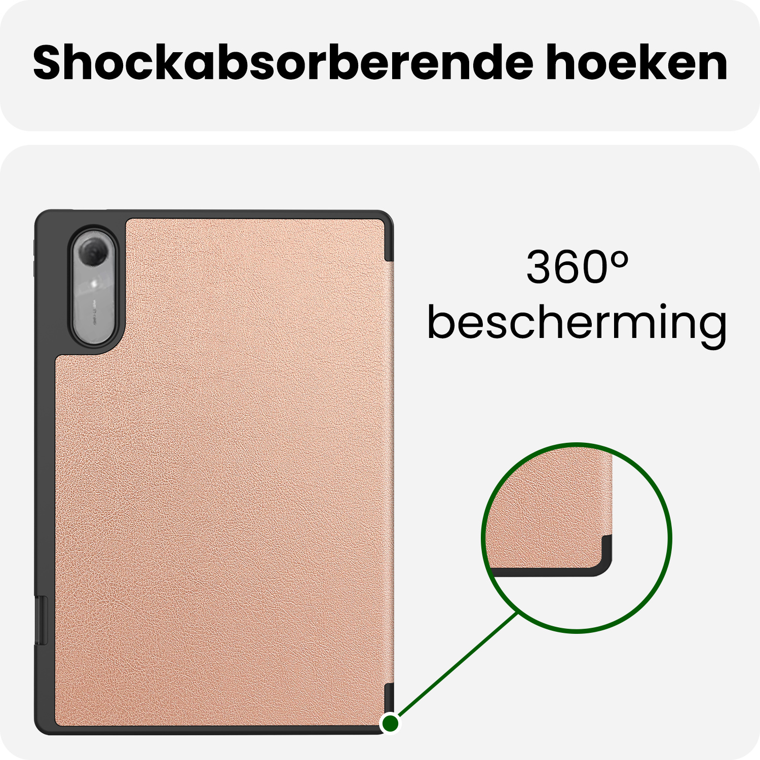 BASEY. BASEY. Lenovo Idea Tab Pro Gen 2 Hoesje Met Uitsparing Lenovo Pen Met Screenprotector - Rose Goud