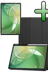 BASEY. BASEY. Lenovo Idea Tab Pro Gen 2 Hoesje Met Uitsparing Lenovo Pen Met Screenprotector - Zwart