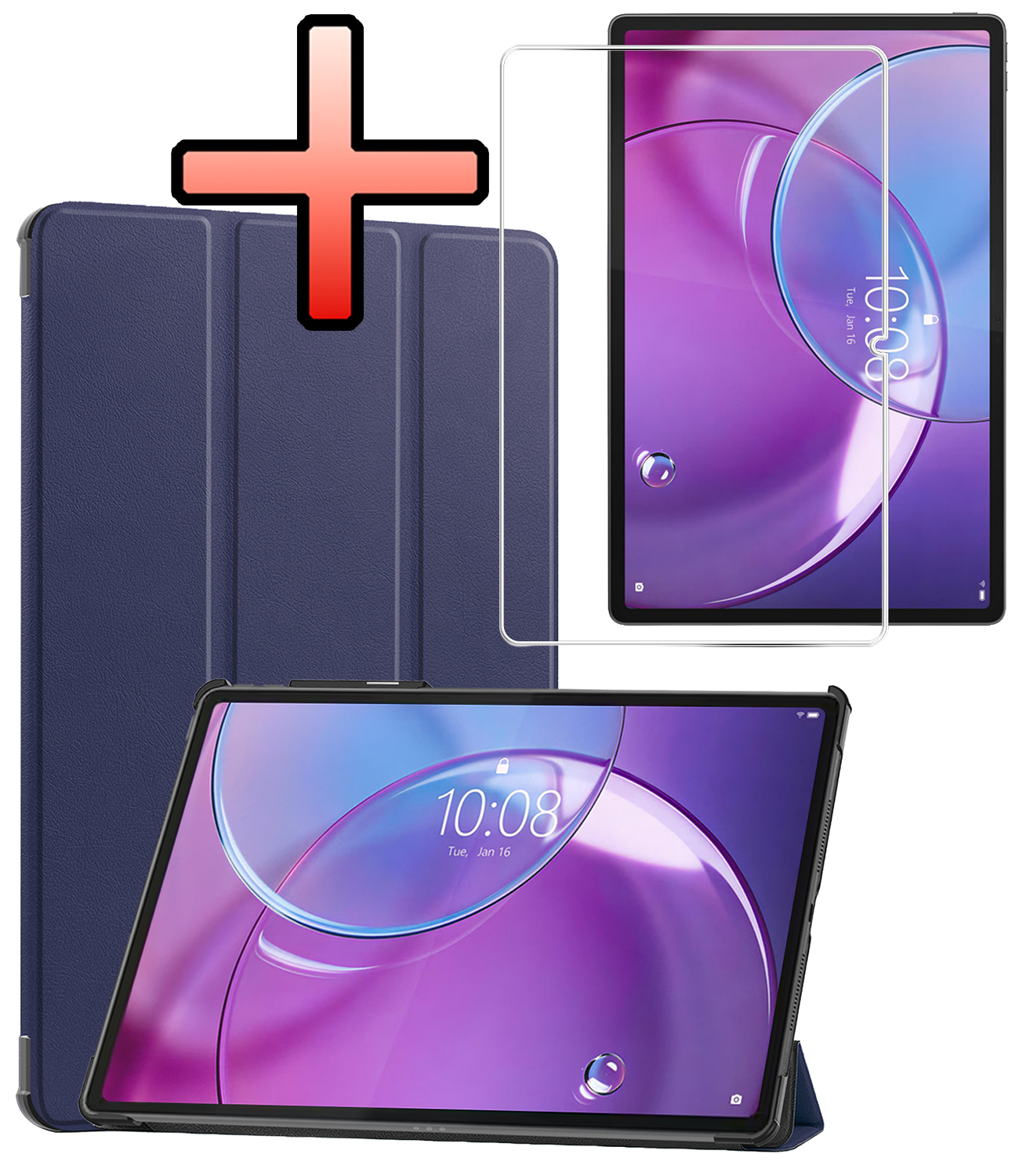 NoXx NoXx Lenovo Idea Tab Pro Gen 2 Hoesje Met Screenprotector - Donkerblauw