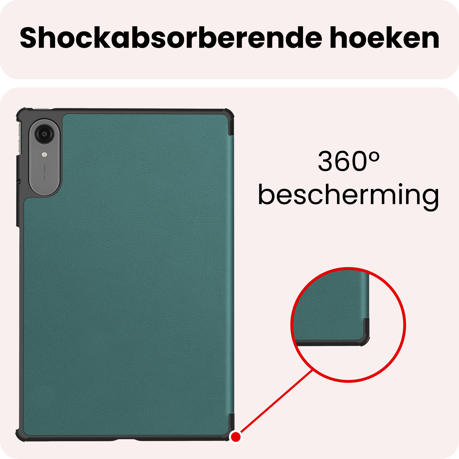 NoXx NoXx Lenovo Idea Tab Pro Gen 2 Hoesje Met Screenprotector - Donkergroen