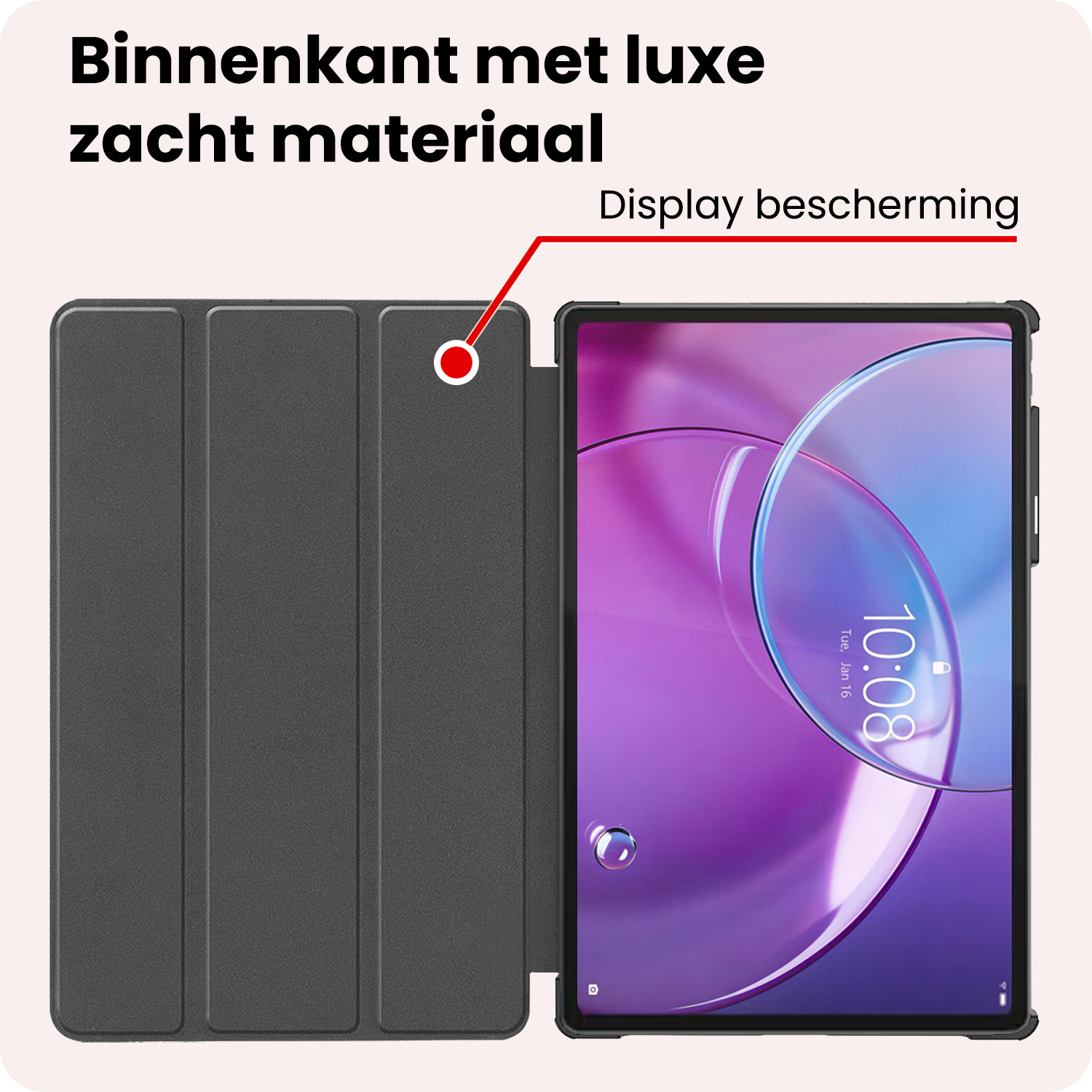 NoXx NoXx Lenovo Idea Tab Pro Gen 2 Hoesje Met Screenprotector - Grijs