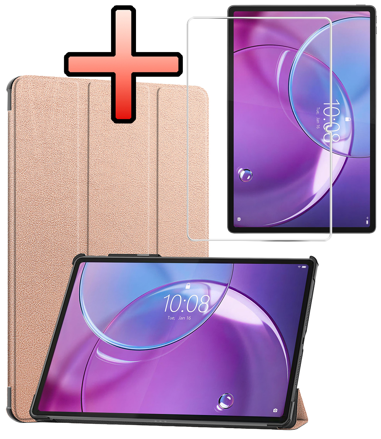 NoXx NoXx Lenovo Idea Tab Pro Gen 2 Hoesje Met Screenprotector - Rose Goud