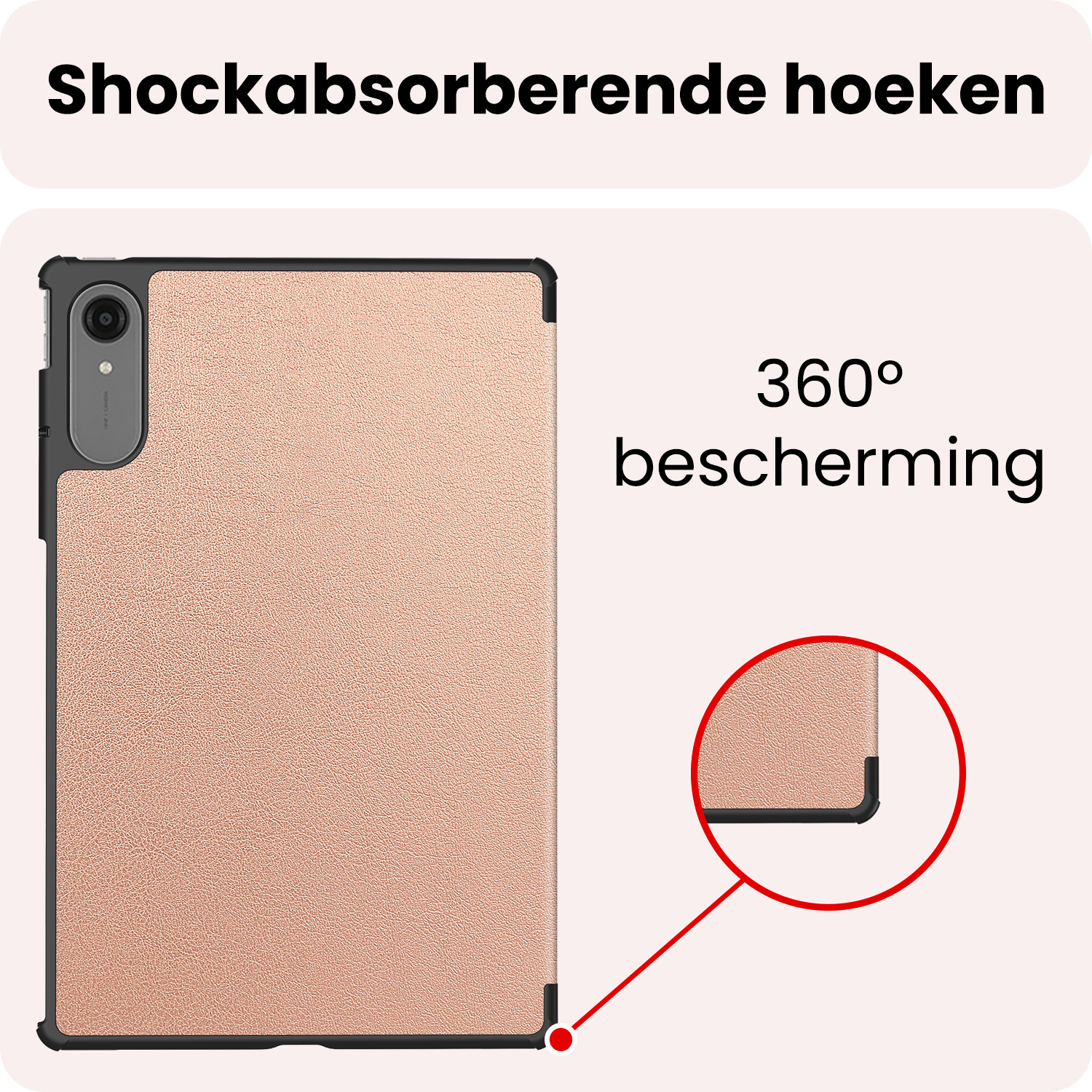 NoXx NoXx Lenovo Idea Tab Pro Gen 2 Hoesje Met Screenprotector - Rose Goud