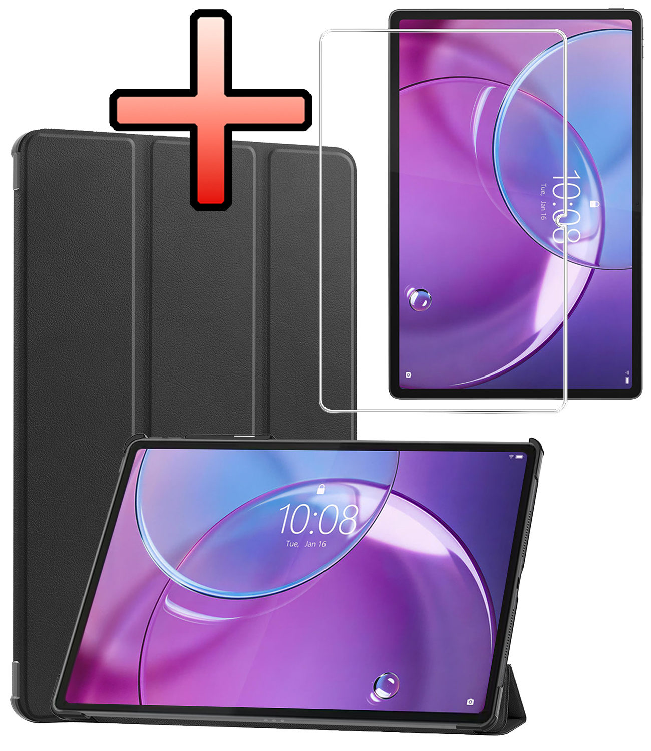 NoXx NoXx Lenovo Idea Tab Pro Gen 2 Hoesje Met Screenprotector - Zwart