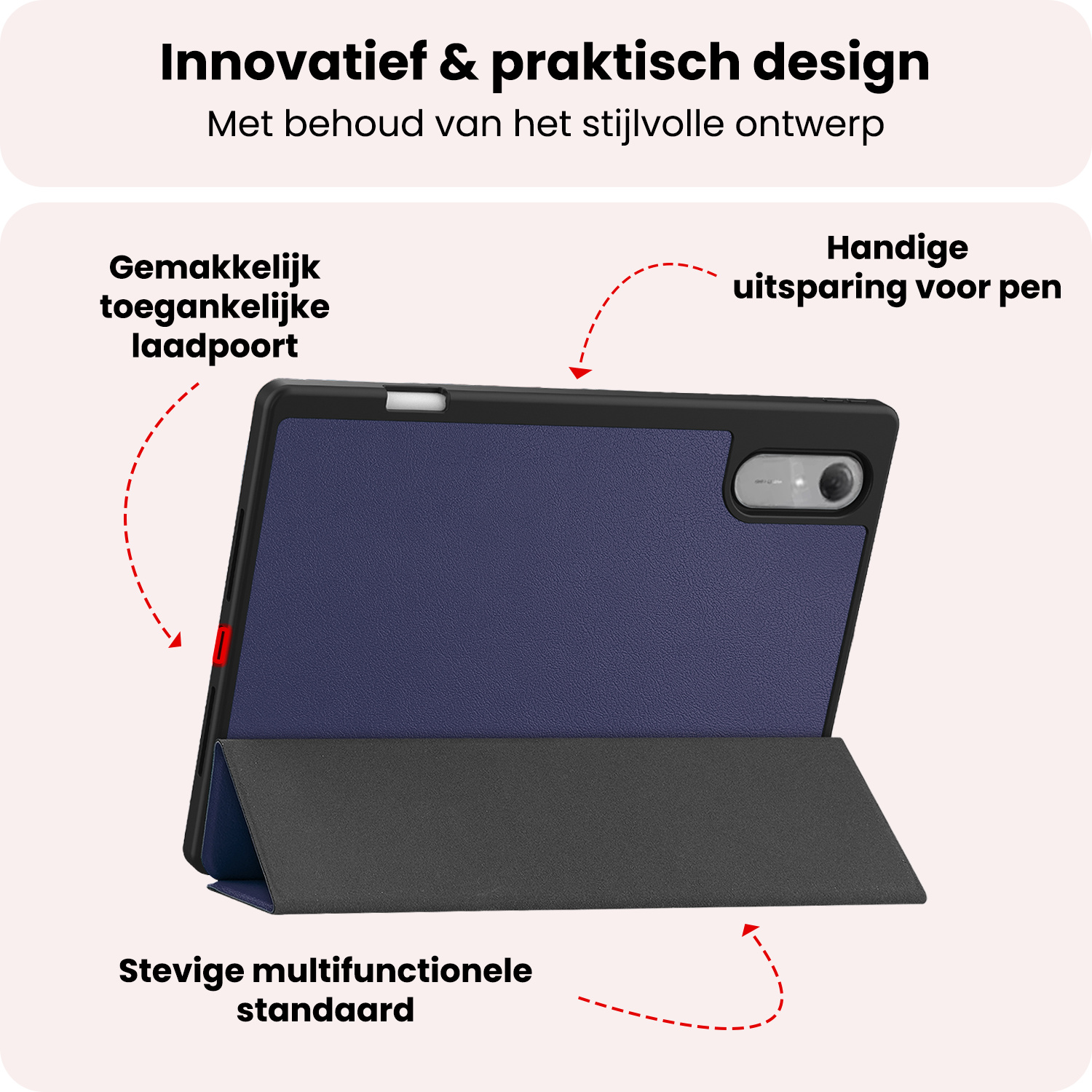 NoXx NoXx Lenovo Idea Tab Pro Gen 2 Hoesje Met Uitsparing Lenovo Pen - Donkerblauw