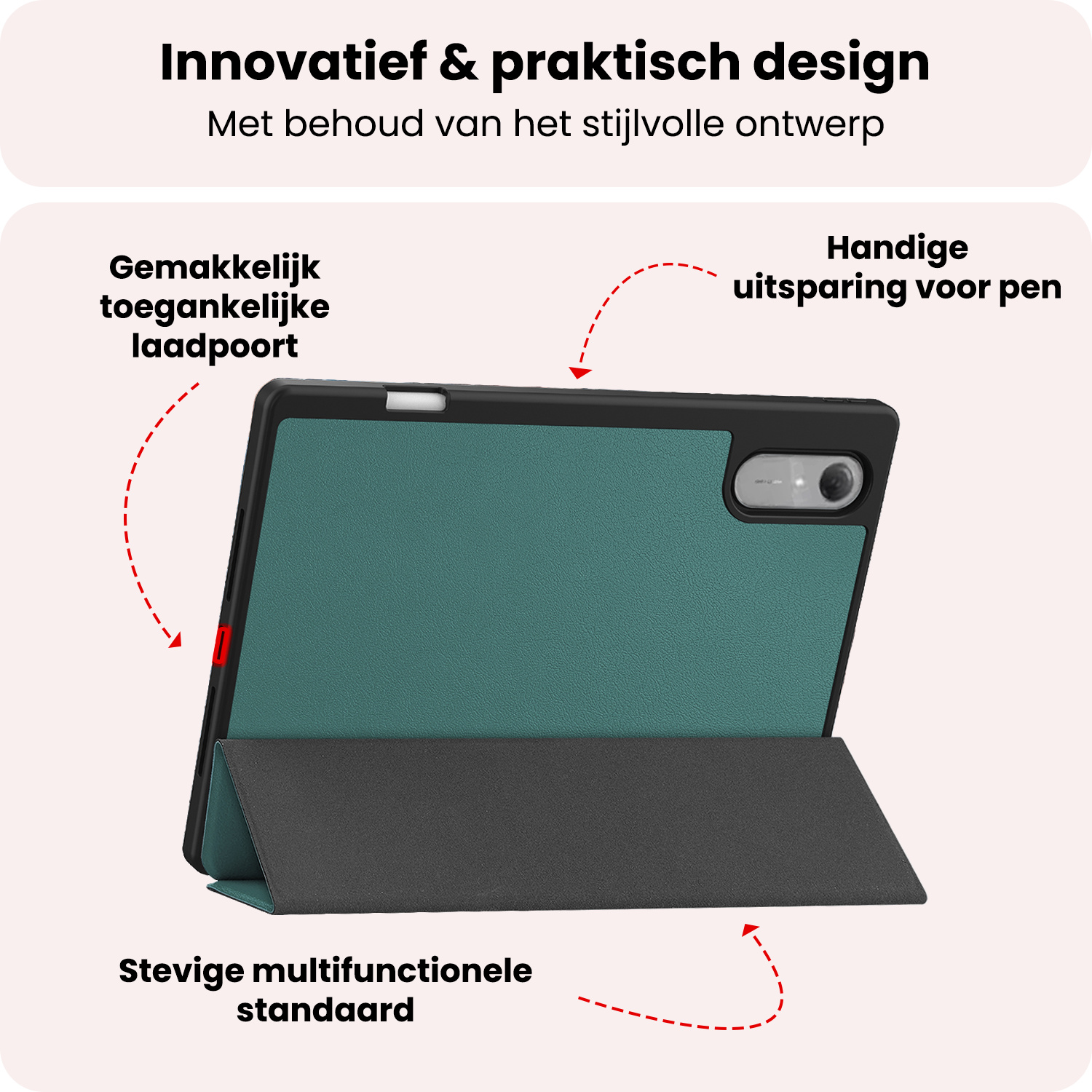 NoXx NoXx Lenovo Idea Tab Pro Gen 2 Hoesje Met Uitsparing Lenovo Pen - Donkergroen