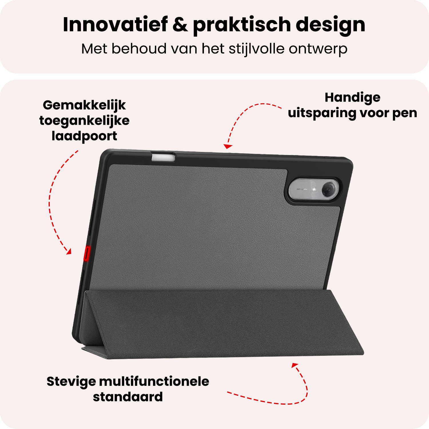 NoXx NoXx Lenovo Idea Tab Pro Gen 2 Hoesje Met Uitsparing Lenovo Pen - Grijs