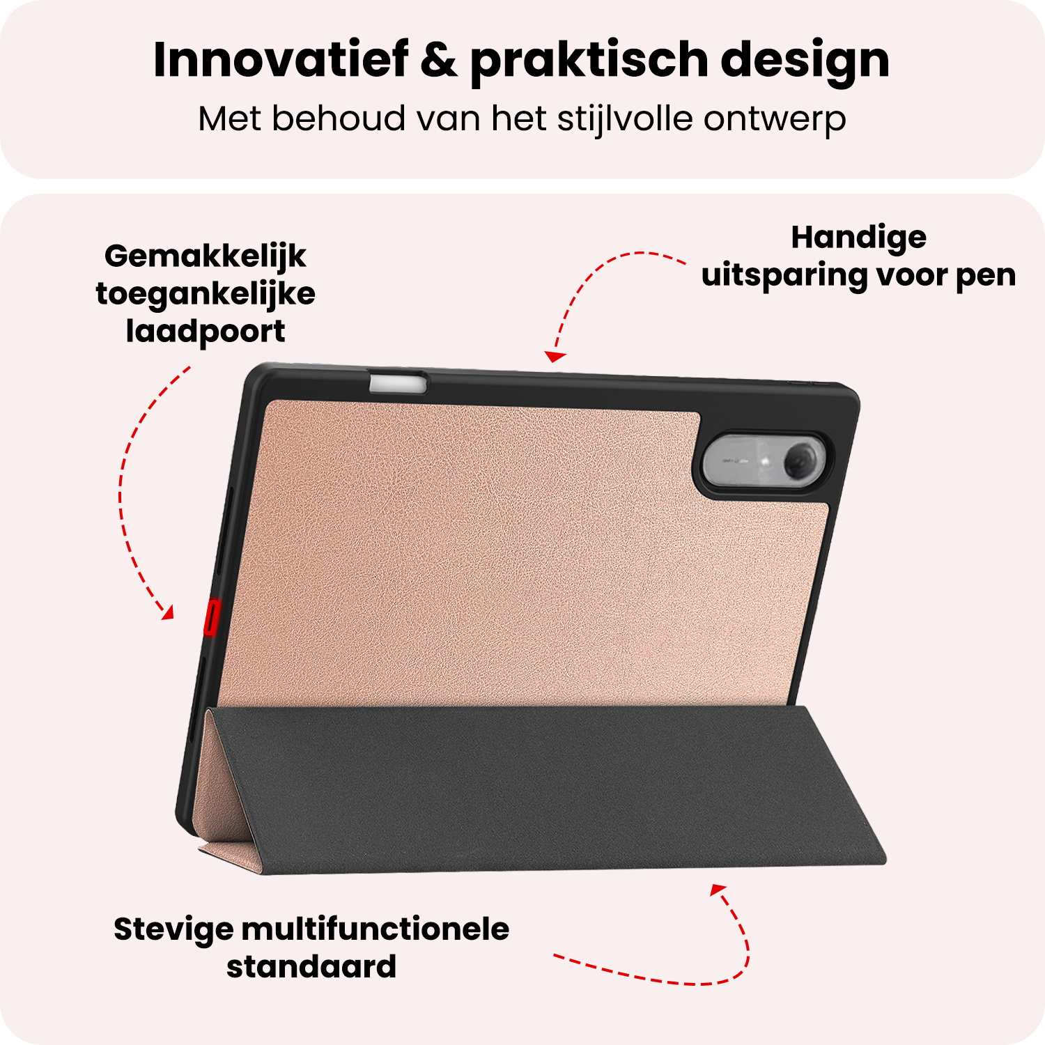 NoXx NoXx Lenovo Idea Tab Pro Gen 2 Hoesje Met Uitsparing Lenovo Pen - Rose Goud