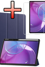 NoXx NoXx Lenovo Idea Tab Pro Gen 2 Hoesje Met Uitsparing Lenovo Pen Met Screenprotector - Donkerblauw