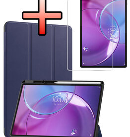 NoXx NoXx Lenovo Idea Tab Pro Gen 2 Hoesje Met Uitsparing Lenovo Pen Met Screenprotector - Donkerblauw