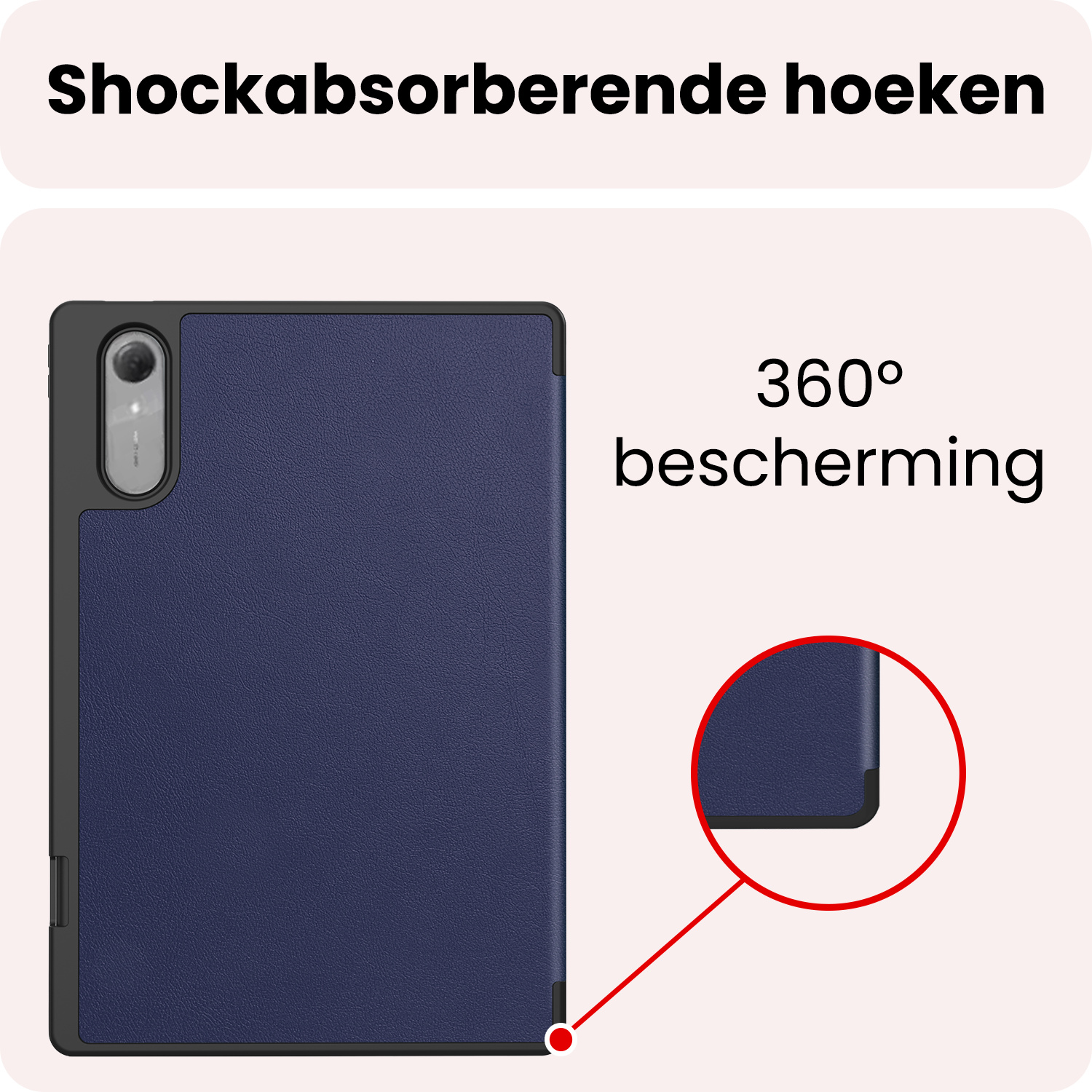 NoXx NoXx Lenovo Idea Tab Pro Gen 2 Hoesje Met Uitsparing Lenovo Pen Met Screenprotector - Donkerblauw