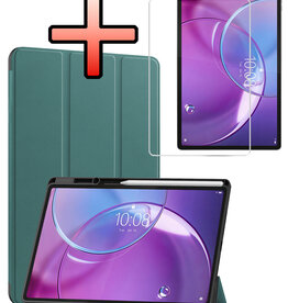 NoXx NoXx Lenovo Idea Tab Pro Gen 2 Hoesje Met Uitsparing Lenovo Pen Met Screenprotector - Donkergroen
