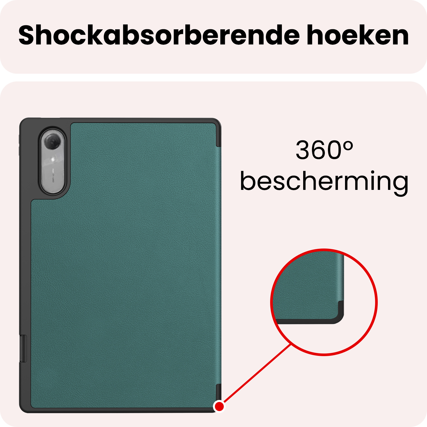 NoXx NoXx Lenovo Idea Tab Pro Gen 2 Hoesje Met Uitsparing Lenovo Pen Met Screenprotector - Donkergroen