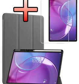 NoXx NoXx Lenovo Idea Tab Pro Gen 2 Hoesje Met Uitsparing Lenovo Pen Met Screenprotector - Grijs