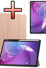 NoXx NoXx Lenovo Idea Tab Pro Gen 2 Hoesje Met Uitsparing Lenovo Pen Met Screenprotector - Rose Goud