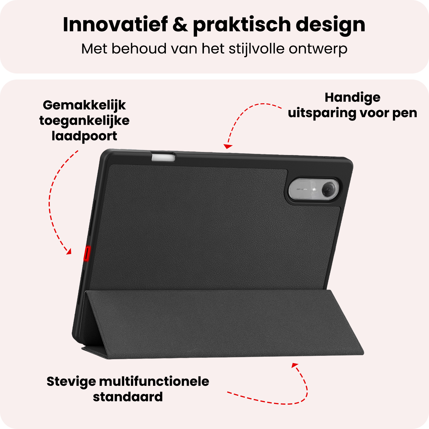 NoXx NoXx Lenovo Idea Tab Pro Gen 2 Hoesje Met Uitsparing Lenovo Pen Met Screenprotector - Zwart