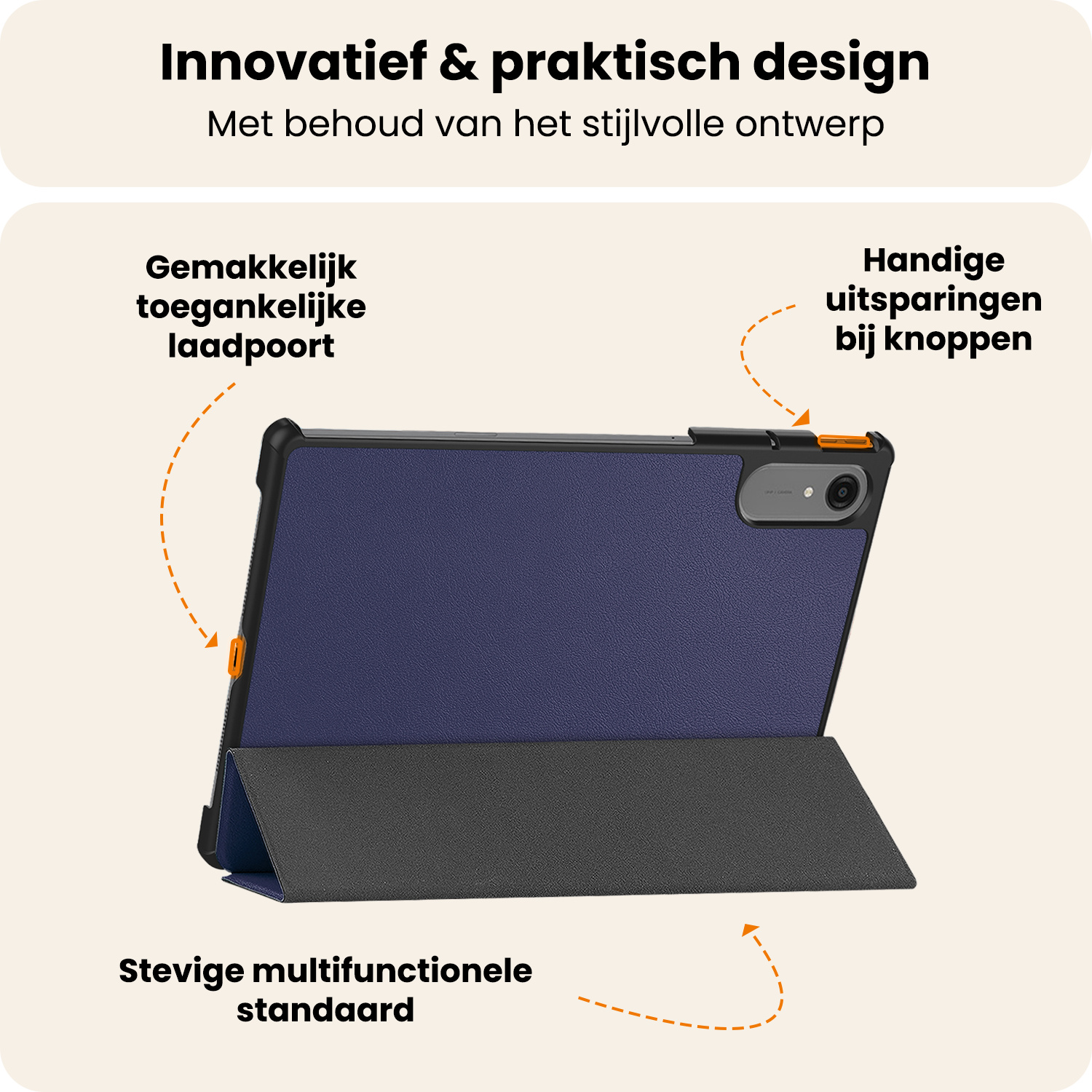 Nomfy Nomfy Lenovo Idea Tab Pro Gen 2 Hoesje - Donkerblauw
