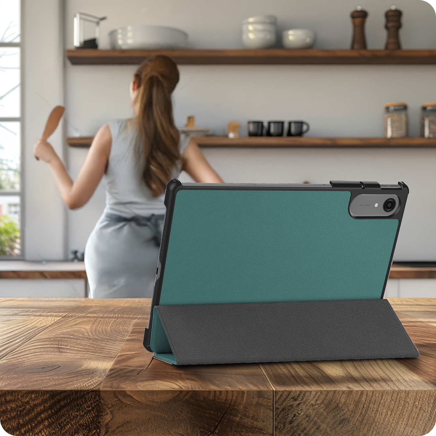Nomfy Nomfy Lenovo Idea Tab Pro Gen 2 Hoesje - Donkergroen
